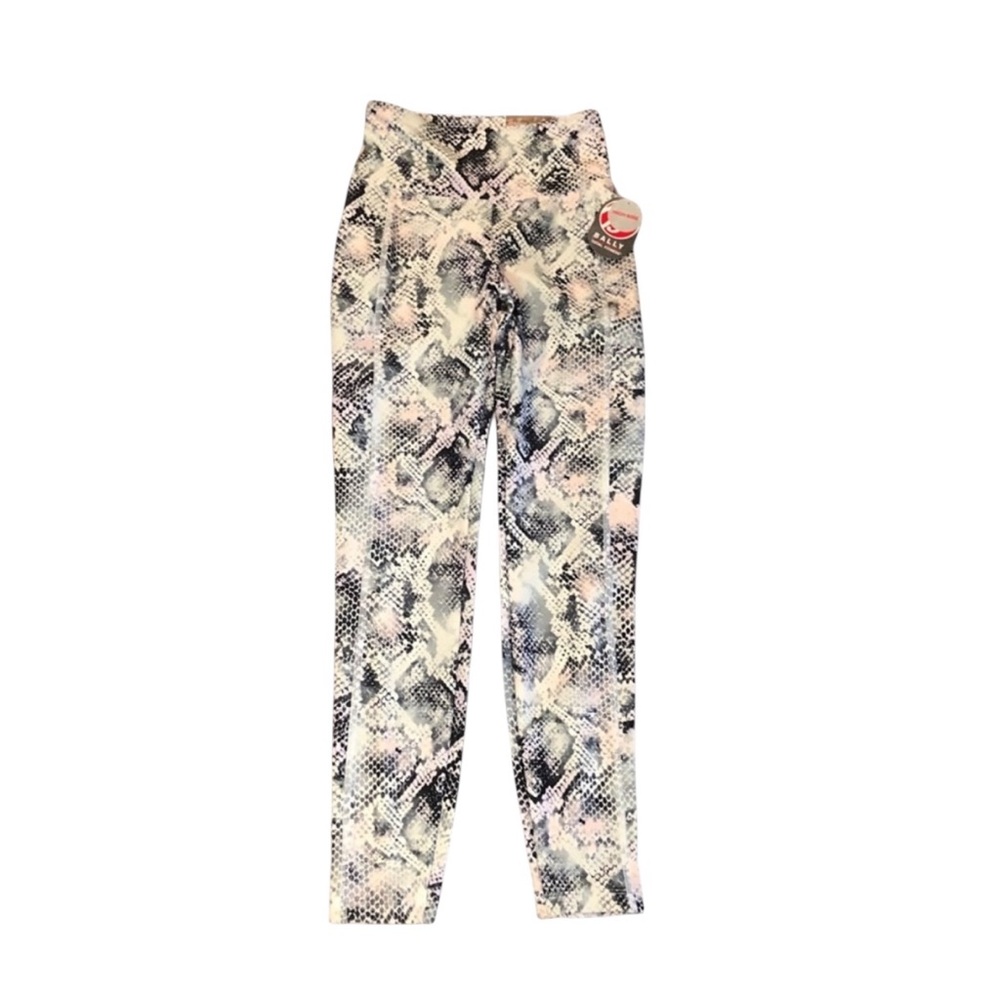 Bally Total Fitness NWT yoga high waisted snake print legging tights extra small